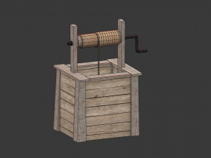 low poly open well 3D Model