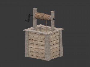 low poly open well 3D Model