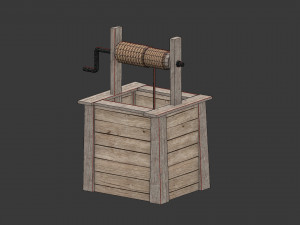 low poly open well 3D Model