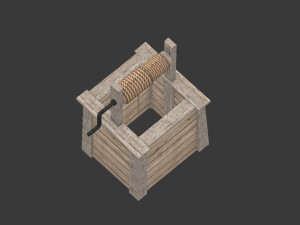 low poly open well 3D Model