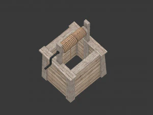 low poly open well 3D Model