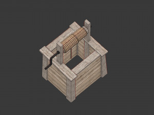 low poly open well 3D Model