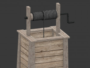 low poly open well 3D Model
