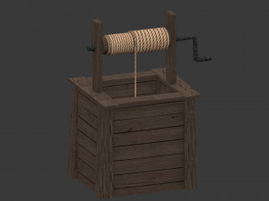 low poly open well 3D Model
