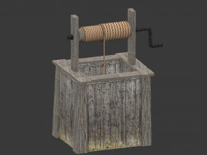 low poly open well 3D Model