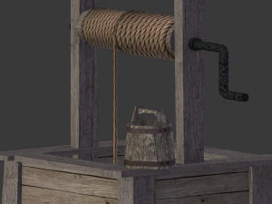 low poly open well 3D Model