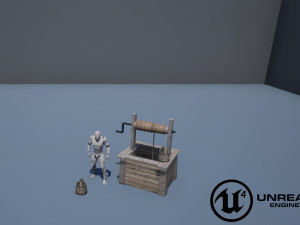 low poly open well 3D Model