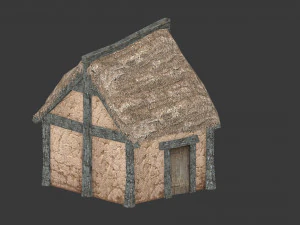 thatched house with variations 3D Model
