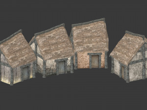 thatched house with variations Modello 3D