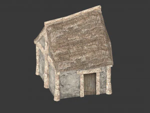 thatched house with variations 3D Model