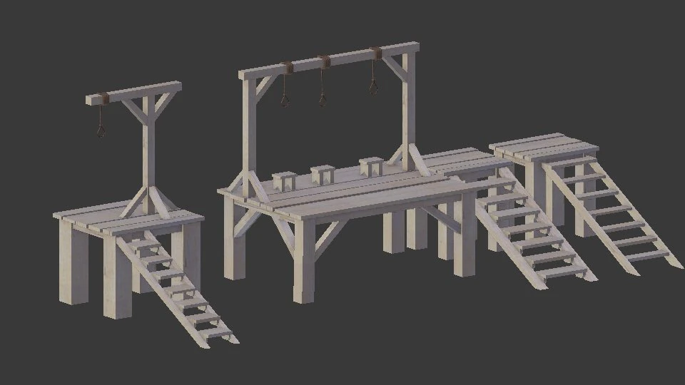 set of gallows 3D Model .c4d .max .obj .3ds .fbx .stl .blend 