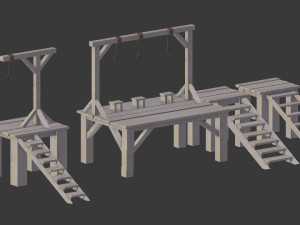 set of gallows 3D Model