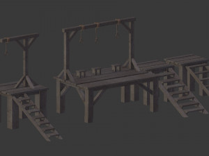 set of gallows 3D मॉडल