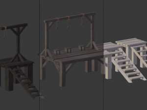 set of gallows 3D मॉडल