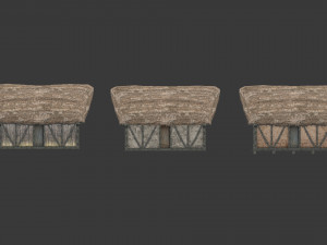thatched house with a separate deck and variations 3D Модель