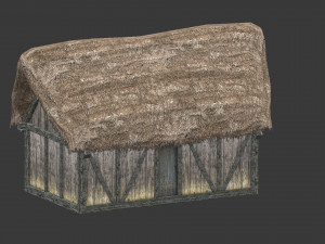 thatched house with a separate deck and variations 3D Модель