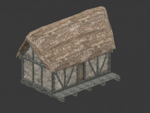 thatched house with a separate deck and variations 3D Модель