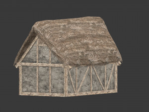 thatched house with a separate deck and variations 3D Модель