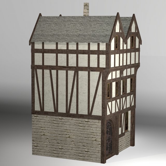 medieval high house2 Modello 3D .c4d .max .obj .3ds .fbx .stl .blend 