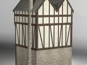 medieval high house2 Modello 3D