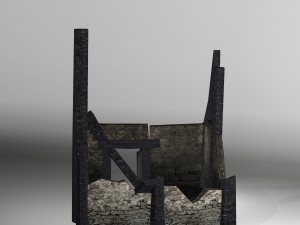 burned thatched house Modèle 3D