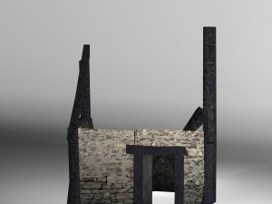 burned thatched house Modèle 3D