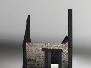 burned thatched house 3D Model