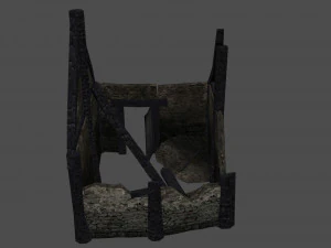 burned thatched house 3D Model