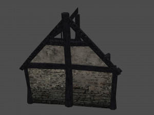 burned thatched house Modèle 3D