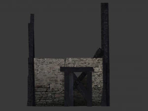 burned thatched house 3D Model
