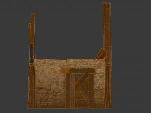 burned thatched house 3D Model