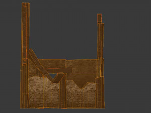 burned thatched house Modèle 3D