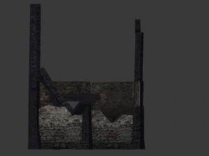 burned thatched house Modèle 3D