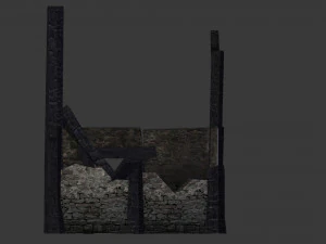 burned thatched house 3D Model