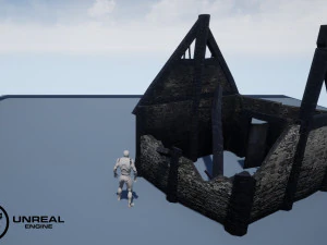burned thatched house 3D Model