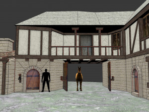 medieval inn the blue rabbit Modelo 3D