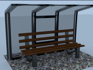 ponto de ônibus Modelo 3D