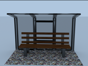 bus stop Model 3D