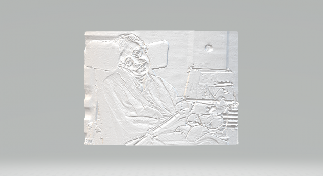 stephen hawking lithophane 3D-printmodel .c4d .max .obj .3ds .fbx .stl .blend 
