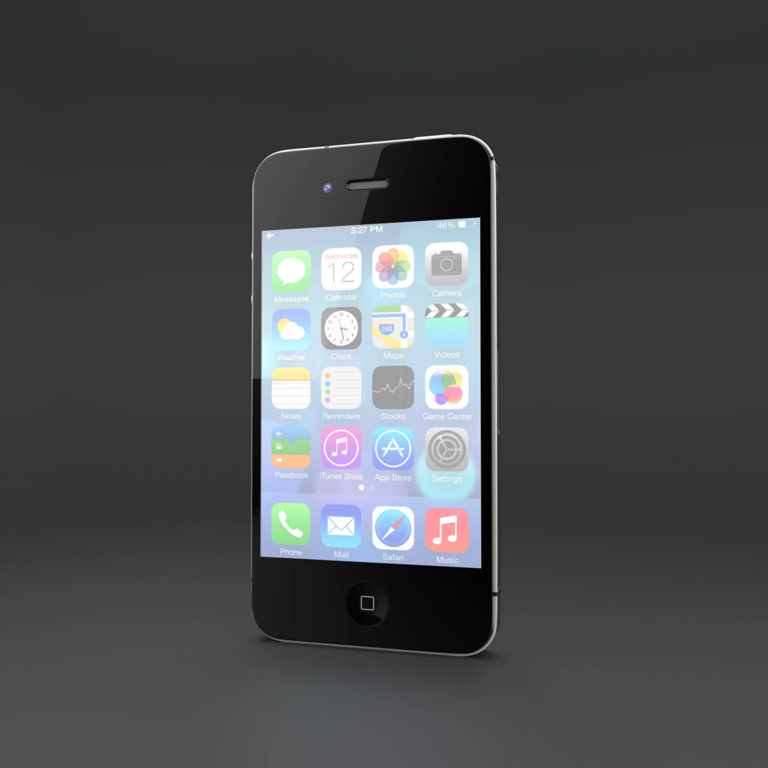 apple iphone 4s 3D Model .c4d .max .obj .3ds .fbx .stl .blend 