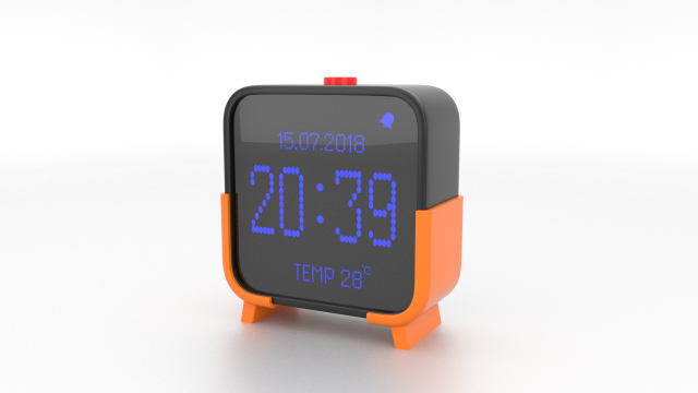 digital clock h-100 Model 3D .c4d .max .obj .3ds .fbx .stl .blend 