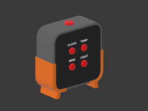 digital clock h-100 3D Model