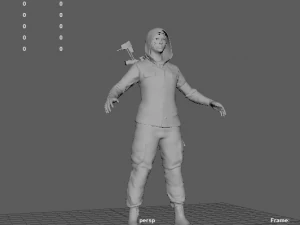 woman with 3D Model