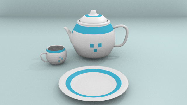 tea set 3D Model .c4d .max .obj .3ds .fbx .stl .blend 