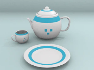 jogo de ch&aacute; Modelo 3D