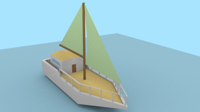 sail boat 3D Модель .c4d .max .obj .3ds .fbx .stl .blend 