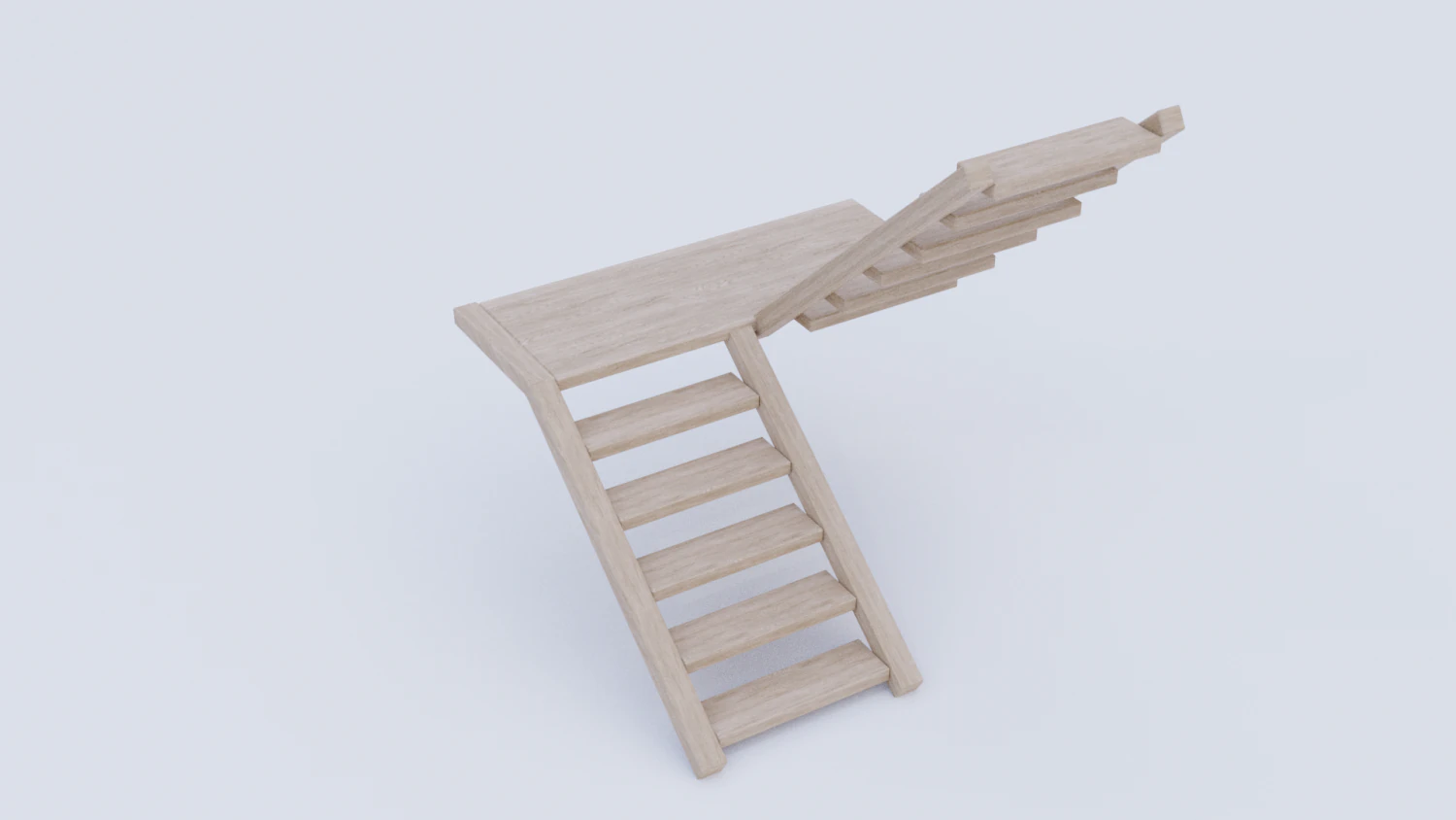 wooden stairs low poly 3D Model .c4d .max .obj .3ds .fbx .stl .blend