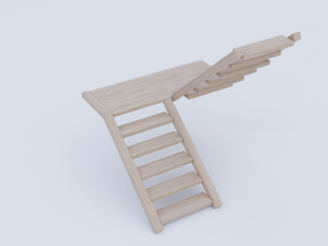 wooden stairs low poly 3D Model