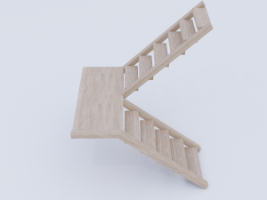 wooden stairs low poly Modello 3D