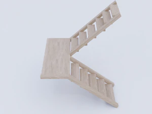 wooden stairs low poly 3D Model